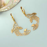 Koi Fish Earrings Dangle Unique Handmade Fish Jewelry lightweight large chandelier earrings for women fun trendy gift for animal lovers
