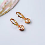 Dainty Crystal Heart Earrings Huggie Hoops Dangle charms Gold, Rose Gold, Silver romantic birthday gift girlfriend bff sister daughter gift
