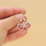 Teardrop Wave Earrings dangle sterling silver handmade dangly long lightweight Jewelry unique gift for best friend sister nature water lover