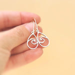Teardrop Wave Earrings dangle sterling silver handmade dangly long lightweight nature Jewelry unique gift for best friend, sister