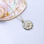 Sunflower Necklace gold, silver birth flower pendant for women summer Birthflower jewelry for August birthday gift for gardener mom wife