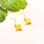 Gold Mushroom Earrings dangle  handmade Cottagecore Jewelry unique dangling charm earrings gift for gardener nature plant lover sister bff