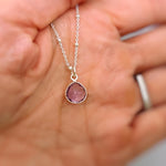 Amethyst Orchid Necklace 14k Gold Fill handmade flower pendant February purple Birthstone jewelry for women gift for mom, wife sister bff