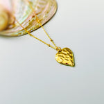 Hammered Gold Heart Necklace silver heart pendant for women romantic handmade jewelry gift for mom, grandma, wife, sister bff, girlfriend