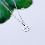 Dainty Silver Swallow Necklace handmade minimalist bird jewelry gift for nature lovers gardeners sisters friends stainless steel pendant