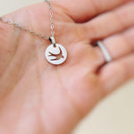 Dainty Silver Swallow Necklace handmade minimalist bird jewelry gift for nature lovers gardeners sisters friends stainless steel pendant