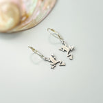 Frog Earrings dangle silver handmade animal jewelry unique whimsical fun gift for nature animal lovers, sister, bff, roommate friend