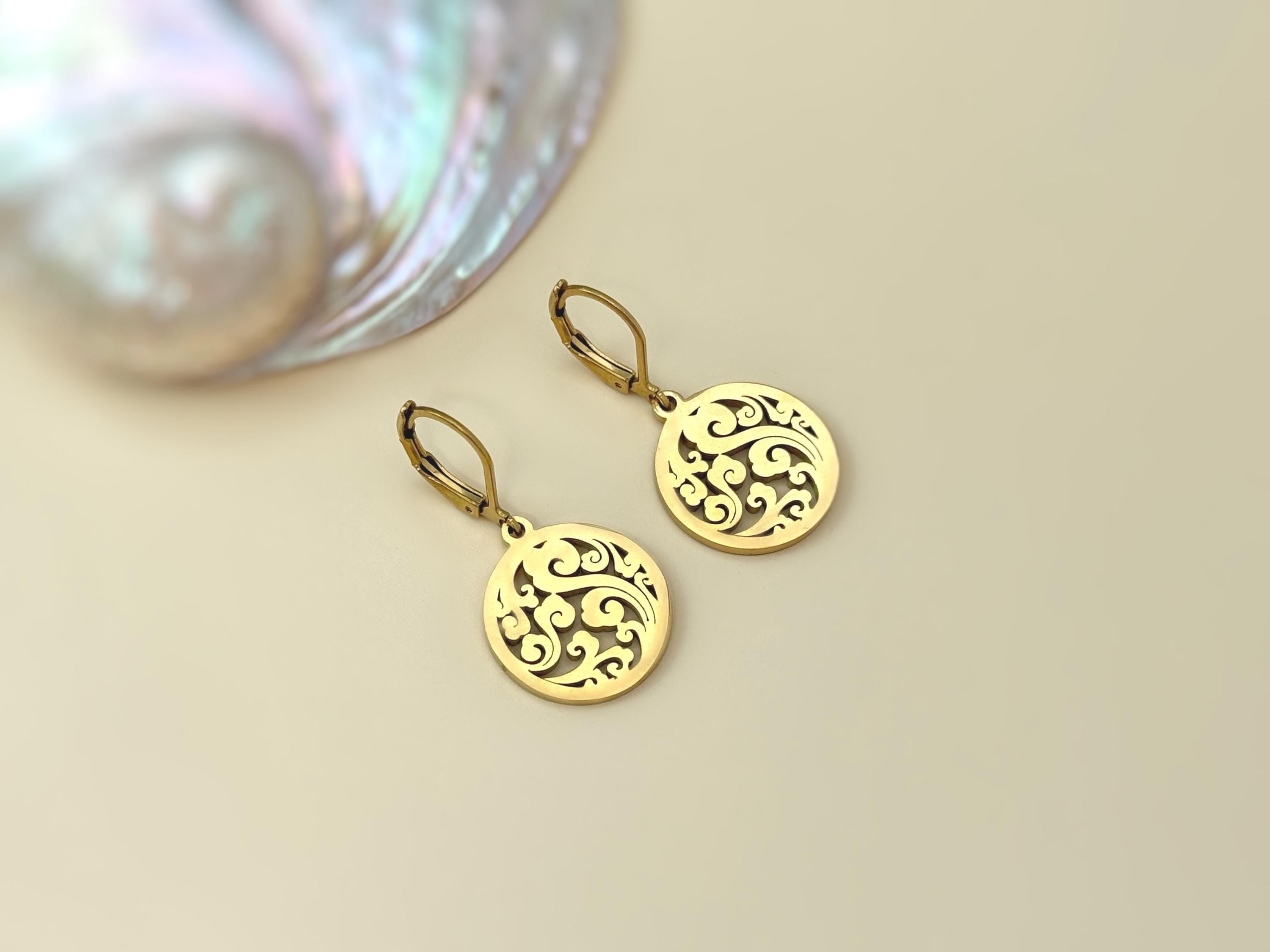 Cloud Earrings dangle 14k gold fill handmade elegant jewelry unique dangling earrings gift for nature lovers, mom, sister, bff, girlfriend