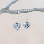Tree of Life Heart Earrings dangle 14k gold, silver, rose gold fill handmade dainty Jewelry unique gift for girlfriend sister mom friend bff