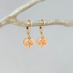 Tree of Life Earrings dangle 14k gold, silver, rose gold handmade dangly nature heart Jewelry unique romantic gift for mom, wife, sister bff