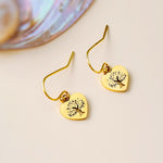 Tree of Life Heart Earrings dangle 14k gold, silver, rose gold fill handmade dainty Jewelry unique gift for girlfriend sister mom friend bff