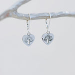 Tree of Life Heart Earrings dangle 14k gold, silver, rose gold fill handmade dainty Jewelry unique gift for girlfriend sister mom friend bff