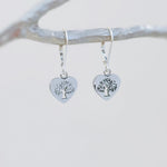 Tree of Life Heart Earrings dangle 14k gold, silver, rose gold fill handmade dainty Jewelry unique gift for girlfriend sister mom friend bff