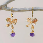 Amethyst Orchid Necklace 14k Gold Fill handmade flower pendant February purple Birthstone jewelry for women gift for mom, wife sister bff
