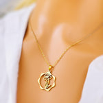 Daffodil Necklace gold, silver birth flower pendant for women summer, spring Birthflower jewelry March birthday gift for gardener mom wife