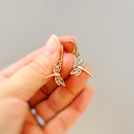 Dragonfly Earrings dangle Rose Gold Handmade Dragonfly Jewelry