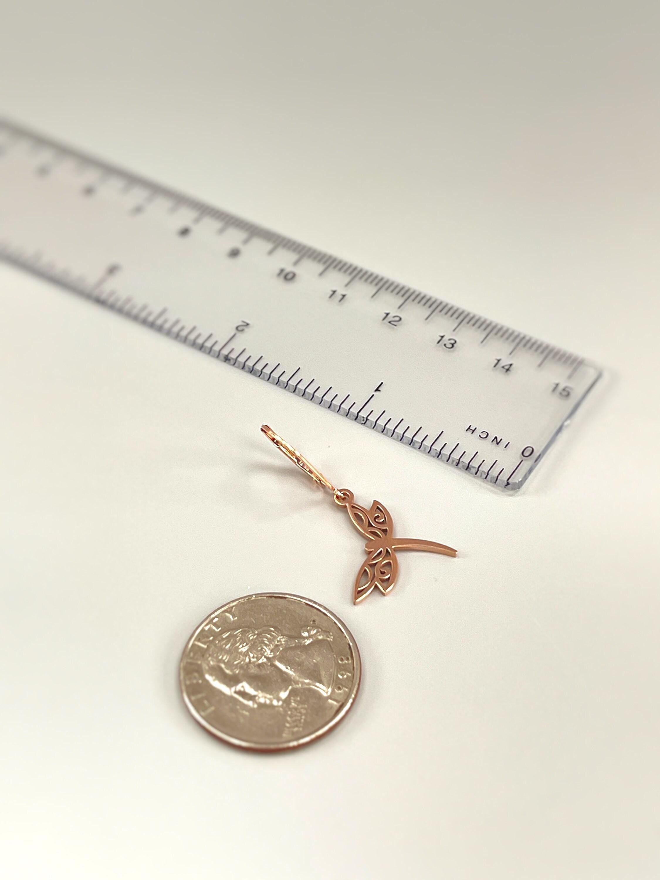 Dragonfly Earrings dangle Rose Gold Handmade Dragonfly Jewelry