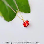 Pomegranate Earrings dangle 14k gold handmade cute red Fruit Jewelry unique dangling charm earrings gift for foodie, chef best friend sister