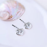 Silver Sloth Earrings dangle fun, unique animal lover sloth gift handmade Jewelry boho dangling charm earrings cottagecore gift for sister