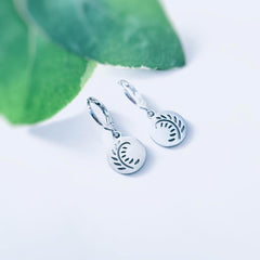 Leaf Fern Earrings dangle Sterling Silver lightweight everyday botanical plant earrings Handmade Jewelry gift for gardener sister friend bff