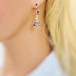 Christmas Tree Earrings dangle silver handmade winter pine tree holiday jewelry fun festive earrings for holiday party 925 sterling silver