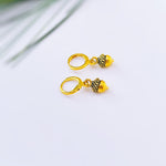 Dainty Gold Acorn Earrings dangle Huggie Hoop handmade nature autumn fall jewelry for women earthy woodland gifts for sister, friend, mom