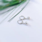 Silver Acorn Earrings  dangle Huggie Hoop handmade nature autumn fall jewelry for women earthy woodland gifts for sister roommate friend mom