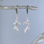 Silver Dragon  Wing Earrings dangle handmade gothic jewelry stainless steel grunge goth earrings spooky  Halloween witchy earrings for women
