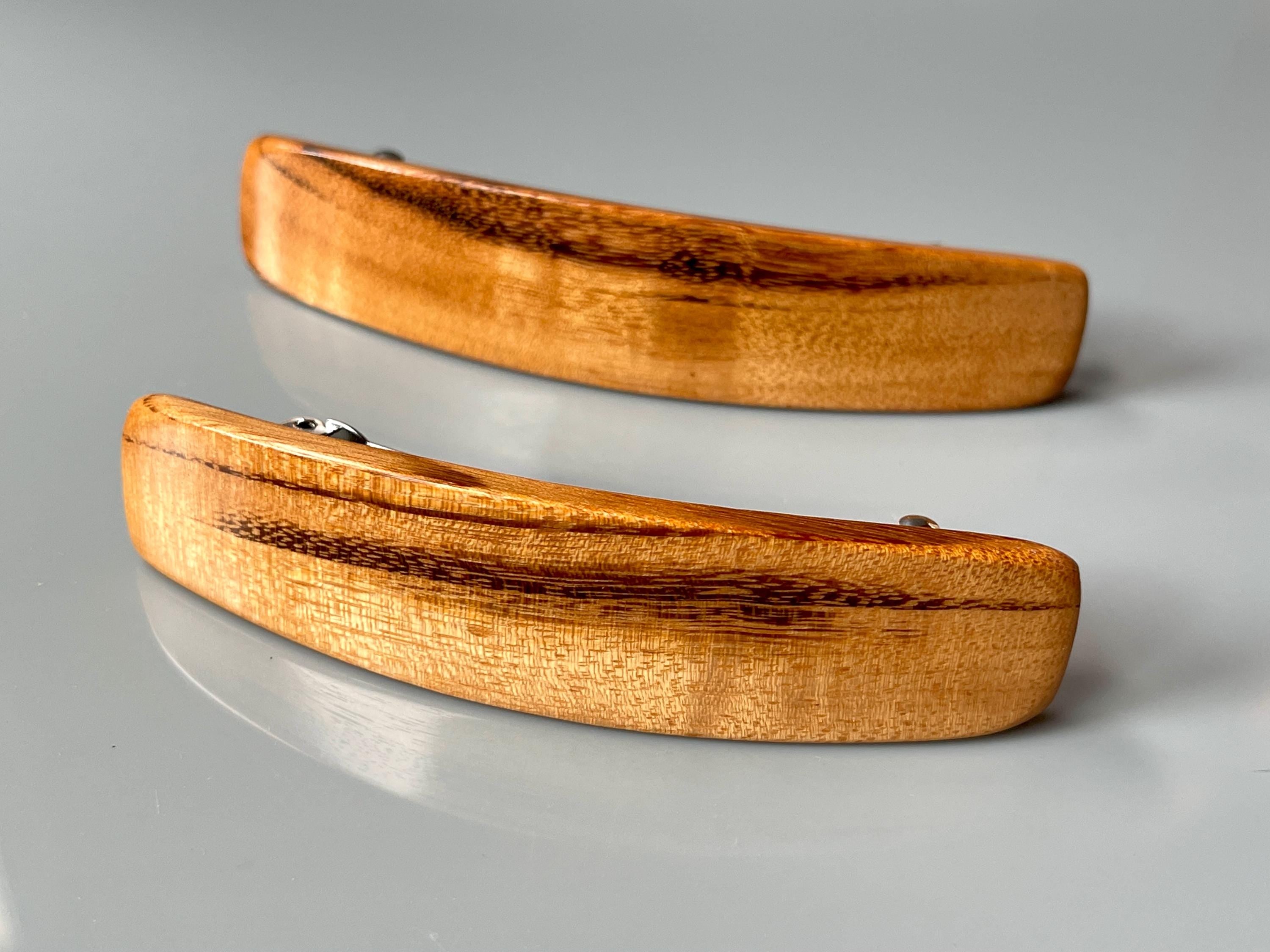 Long Hair Clip Large Tigerwood barrette for women with thick hair