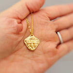 Honey Bee Necklace 18k gold pendant for women statement summer jewelry great gift for gardener nature lover wife girlfriend mom bff daughter