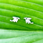 Tiny Dragon Earrings studs in silver, gold, cute dainty trendy fantasy jewelry gift for girlfriend, sister, daughter, friend, bff, roommate