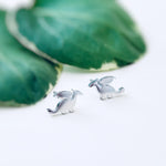 Tiny Dragon Earrings studs in silver, gold, cute dainty trendy fantasy jewelry gift for girlfriend, sister, daughter, friend, bff, roommate
