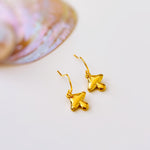 Gold Mushroom Earrings dangle handmade Cottagecore Jewelry unique dangling charm earrings gift for gardener nature plant lover sister bff