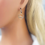 Silver Mountain Earrings Huggie Hoop dangle gold hoops handmade nature jewelry gift for hikers, campers, skiers bff Colorado smoky mountains