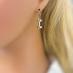 Gold, Silver Dumbbell Earrings Huggie Hoop dangle unique fitness accessories gym gift for personal trainers powerlifters, weightlifters, her