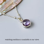 Pink Amethyst earrings bezel set silver