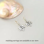 Maple Leaf Necklace silver, gold pendant for women minimalist handmade jewelry gift for gardener hiker nature lover Canadian leaves charm