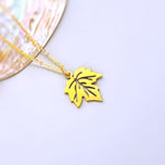 Maple Leaf Necklace silver, gold pendant for women minimalist handmade jewelry gift for gardener hiker  nature lover Canadian leaves charm