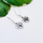 Tree of Life Earrings dangle 14k gold, silver, rose gold handmade dangly nature heart Jewelry unique romantic gift for mom, wife, sister bff