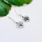 Tree of Life Earrings dangle 14k gold, silver, rose gold handmade dangly nature heart Jewelry unique romantic gift for mom, wife, sister bff