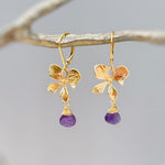 Amethyst Orchid Necklace 14k Gold Fill handmade flower pendant February purple Birthstone jewelry for women gift for mom, wife sister bff