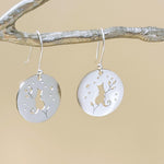 Cat Earrings dangle silver dangle handmade witchy jewelry whimsical spooky gothic earrings kitten kitty gift for cat lovers, mom, sister bff