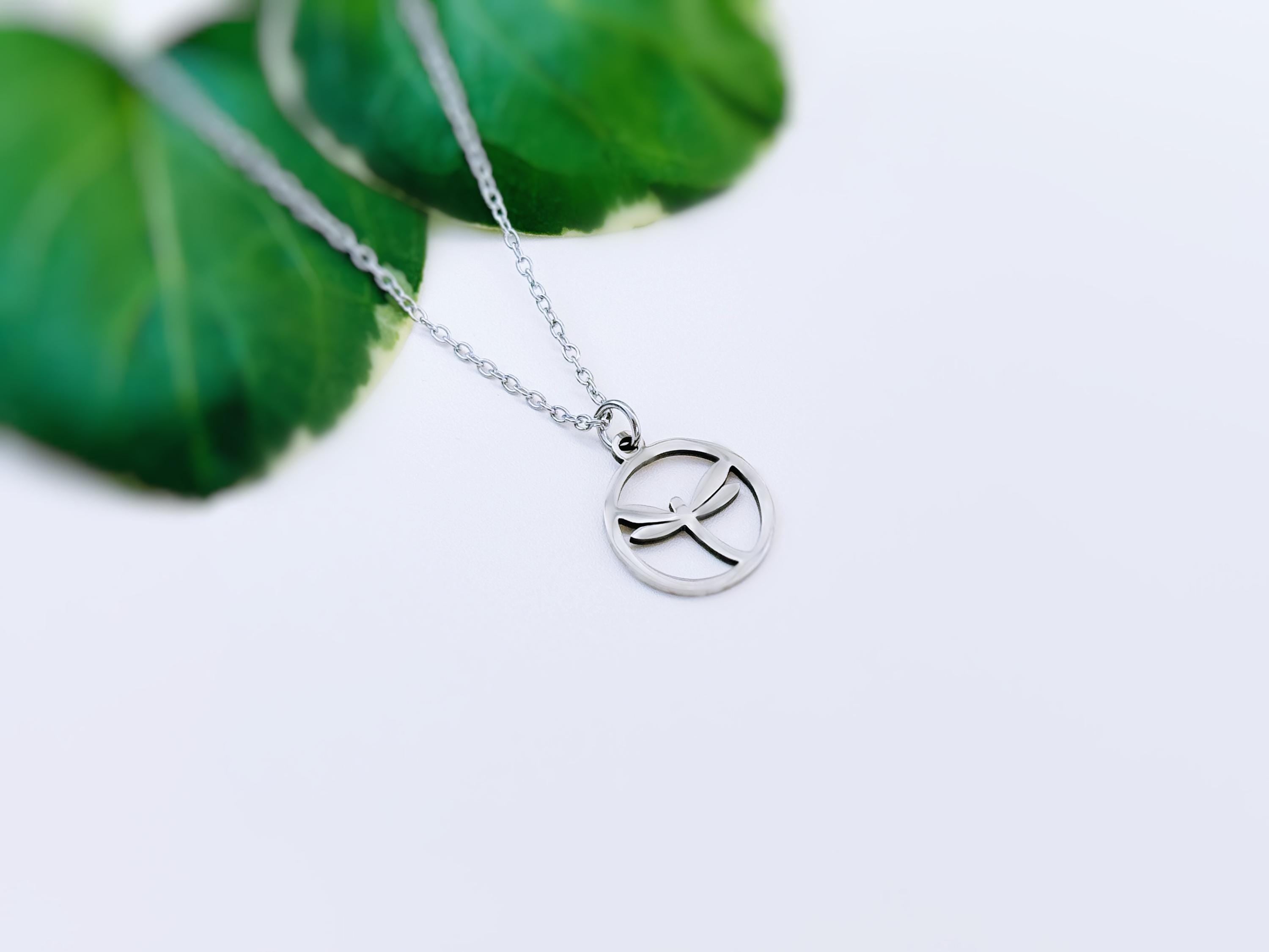 Dainty Dragonfly Necklace silver, gold pendant for women spring, summer jewelry gift for gardener, nature lover sister, mom, best friend