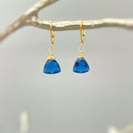 Dainty Sapphire Blue Earrings gold, sterling silver