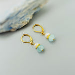Pearl and Aquamarine Earrings Drop Dangle 14k Gold Fill Sterling Silver Handmade Blue Gemstone Jewelry March birthstone gift for mom, wife