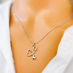 Stethoscope Necklace silver, gold heart unique nursing gift for medical school students graduation doctors rn, nurse practitioners sister