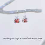 Gold Pomegranate Necklace silver handmade cute red garnet Fruit Jewelry unique charm pendant gift for foodie, chef, mom Judaica jewelry