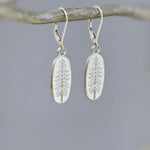 Silver Pine Tree Earrings dangle handmade jewelry gift for hikers and nature lovers minimalist winter pine tree jewelry for her
