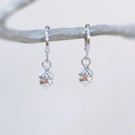 Dainty Gold Acorn Earrings dangle Huggie Hoop handmade nature autumn fall jewelry for women earthy woodland gifts for sister, friend, mom