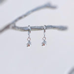 Dainty Gold Acorn Earrings dangle Huggie Hoop handmade nature autumn fall jewelry for women earthy woodland gifts for sister, friend, mom